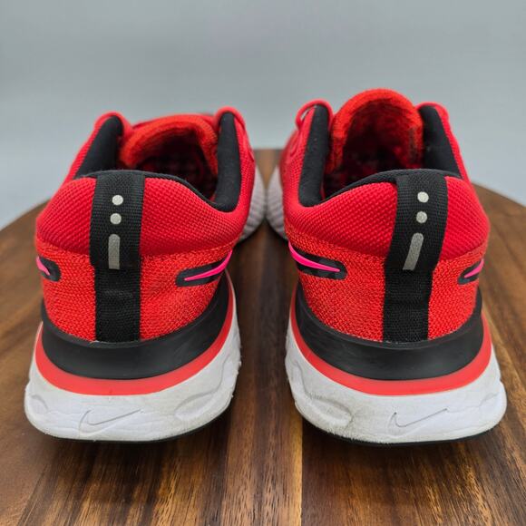 Nike Free RN Flyknit 2 Shoes Women's 7.5 Red Low Top Athletic Running Sneakers - Picture 4 of 8